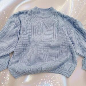 Vintage Ski Chic Blue Women's Sweater